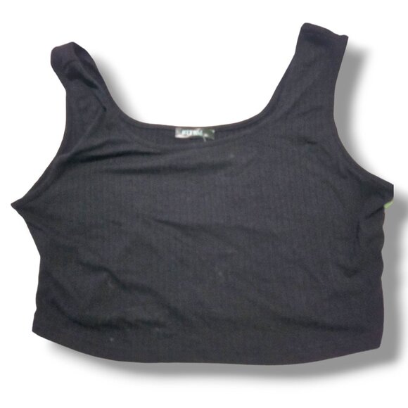 BTFBM tank top womens XL cropped ribbed grey round neckline NWT - Picture 1 of 5